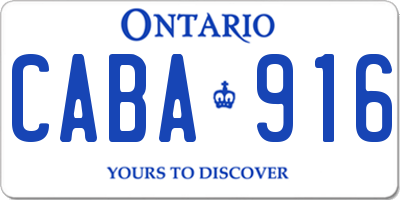 ON license plate CABA916