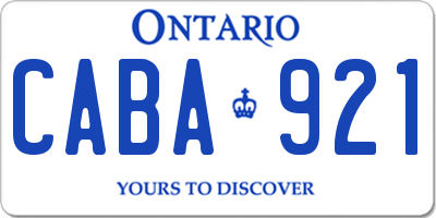 ON license plate CABA921