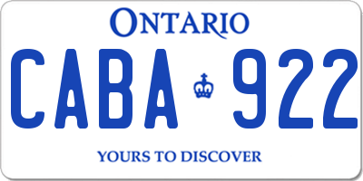 ON license plate CABA922