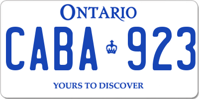 ON license plate CABA923