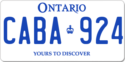 ON license plate CABA924