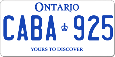 ON license plate CABA925