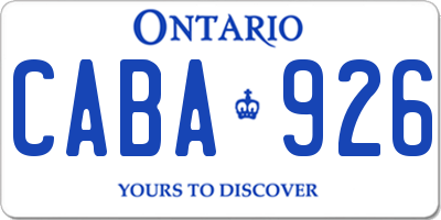 ON license plate CABA926