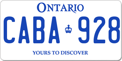 ON license plate CABA928