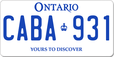 ON license plate CABA931