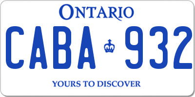 ON license plate CABA932