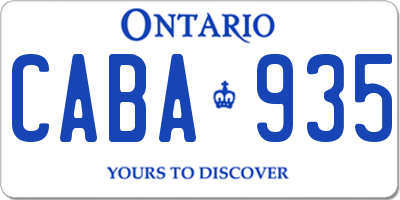 ON license plate CABA935