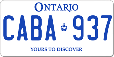 ON license plate CABA937