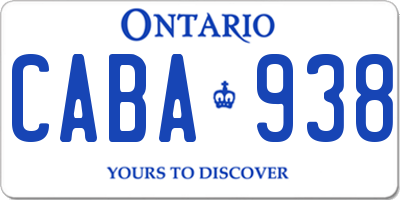 ON license plate CABA938