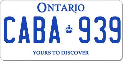 ON license plate CABA939