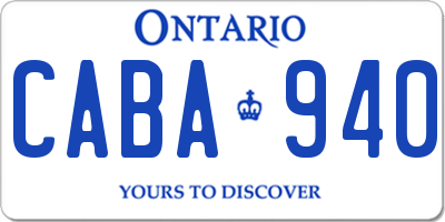 ON license plate CABA940