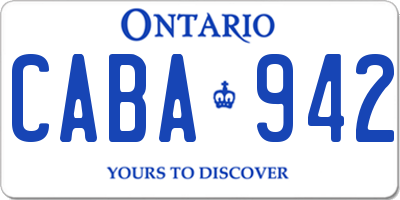 ON license plate CABA942