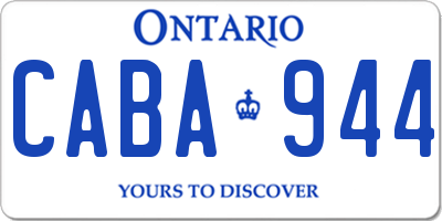 ON license plate CABA944