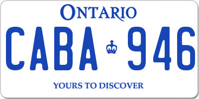 ON license plate CABA946