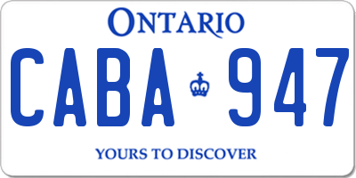 ON license plate CABA947