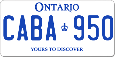 ON license plate CABA950