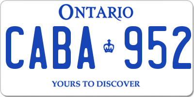 ON license plate CABA952