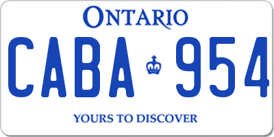 ON license plate CABA954