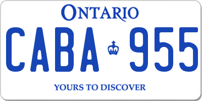 ON license plate CABA955