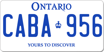 ON license plate CABA956