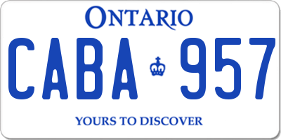 ON license plate CABA957