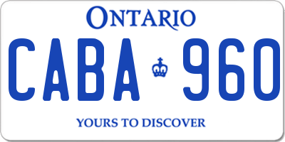 ON license plate CABA960