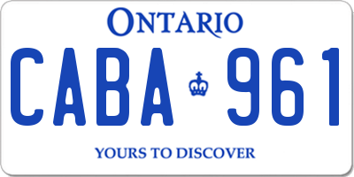 ON license plate CABA961