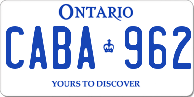 ON license plate CABA962