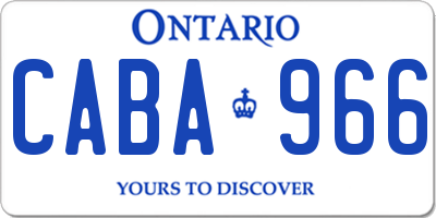 ON license plate CABA966