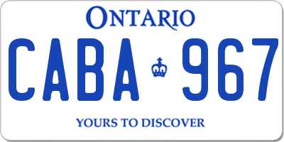 ON license plate CABA967