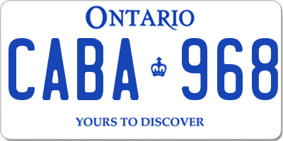 ON license plate CABA968