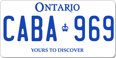 ON license plate CABA969