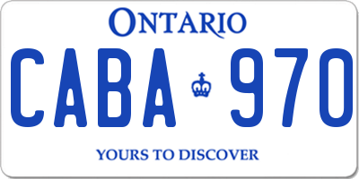 ON license plate CABA970