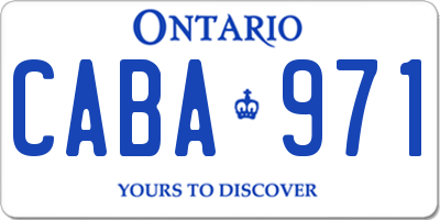 ON license plate CABA971