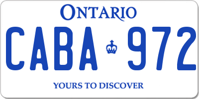 ON license plate CABA972