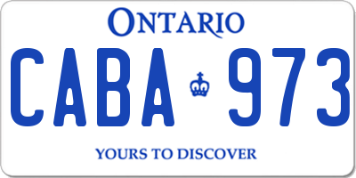 ON license plate CABA973