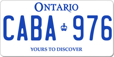 ON license plate CABA976