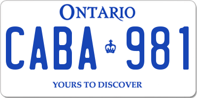 ON license plate CABA981