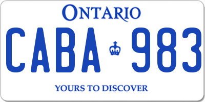 ON license plate CABA983