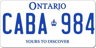 ON license plate CABA984