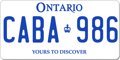 ON license plate CABA986