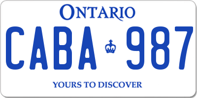 ON license plate CABA987