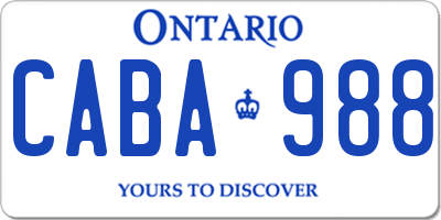 ON license plate CABA988