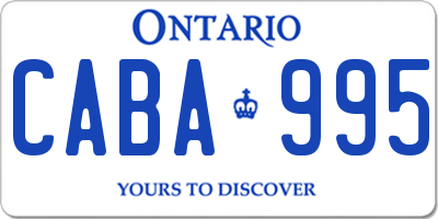 ON license plate CABA995