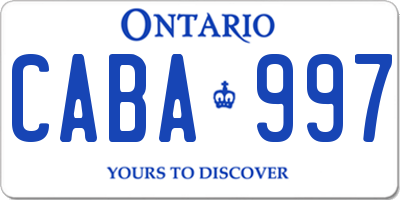 ON license plate CABA997