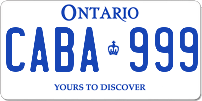 ON license plate CABA999