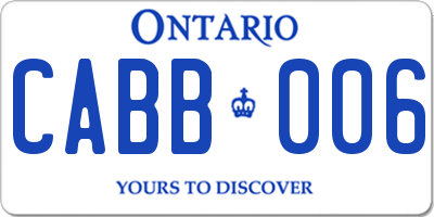 ON license plate CABB006