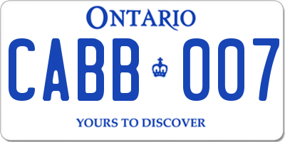 ON license plate CABB007