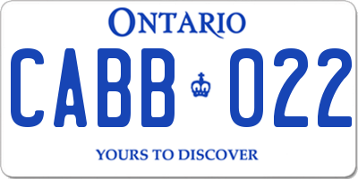 ON license plate CABB022