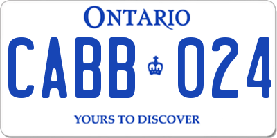 ON license plate CABB024